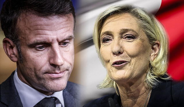 Marine Le Pen y su partido, Agrupación Nacional, lideran la primera vuelta de las elecciones legislativas en Francia con un 33% de los votos. Foto: composición LR/AFP