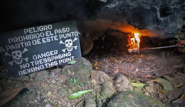 Letrero advierte no ingresar a la Cueva de la Muerte. Foto: Recreo Verde