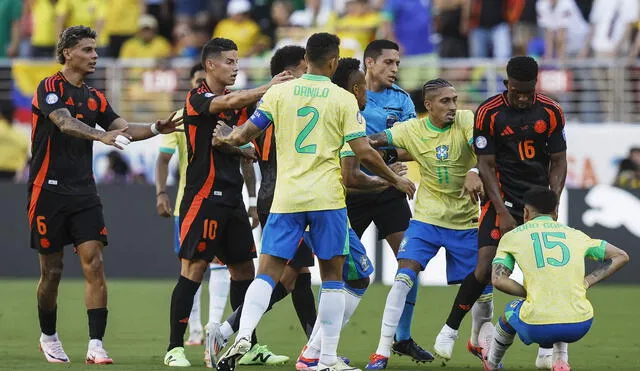 Colombia empató a uno con Brasil y se quedó con el primer lugar del grupo D de la Copa América