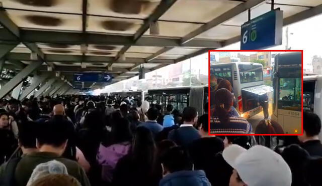 Bus del Metropolitano se avería en plena estación Naranjal. Foto: difusión