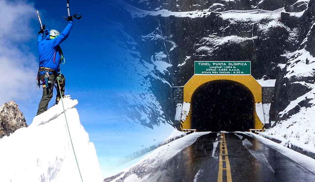 El túnel vehicular más alto de América, ubicado en la Cordillera Blanca de los Andes.Foto: composición LR/RedBus/ANDES CLIMBING EXPEDITONS