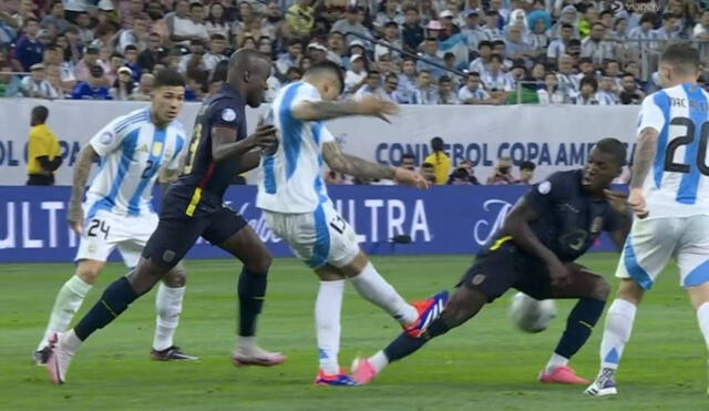 Argentina y Ecuador juegan por el pase a la semifinal de la Copa América. Foto: captura DSports