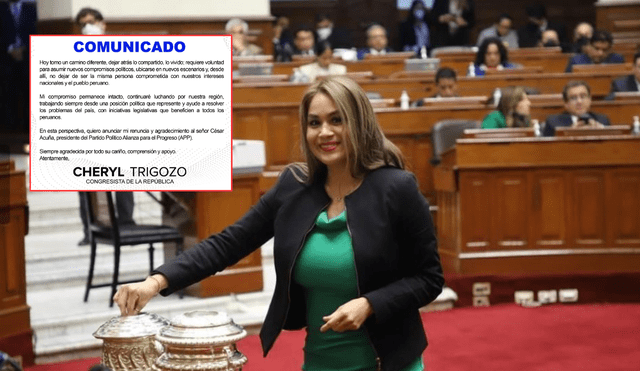 Cheryl trigozo renuncia al partido de César Acuña.