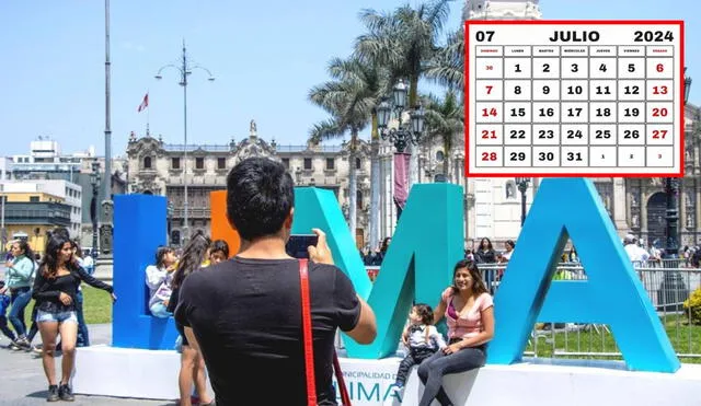 El calendario 2024 en Perú incluye un total de 16 feriados. 3 de ellos se celebrarán en julio. Foto: composición LR/Andina