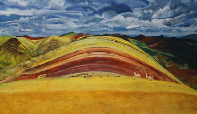 Montaña Palcoyo. Óleo sobre lienzo. 102cm x 60cm.  Año 2023.