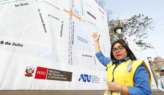 Desvíos. Vocera del consorcio Metro de Lima y Callao de la Línea 2 explicó que la av. Bolivia será una ruta alterna al Paseo Colón para los viajes de Ate y Callao. Foto: difusión