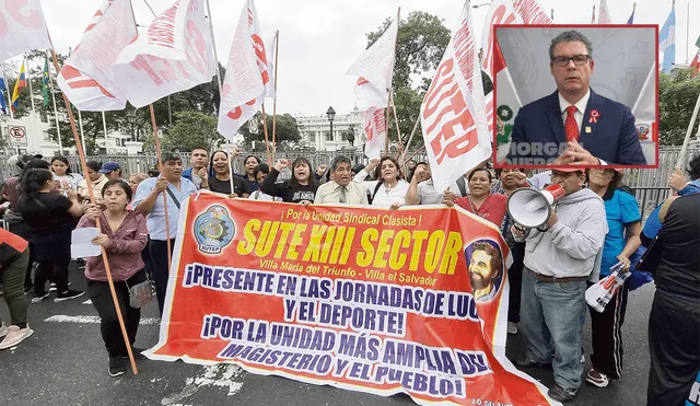 Sutep reclama ante el ministro Morgan Quero por incumplimiento de acuerdos. Foto: composición LR