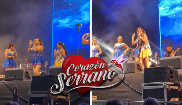 Niña deslumbra a seguidores de Corazón Serrano en un concierto en Nuevo Chimbote. Foto: composición LR/TikTok