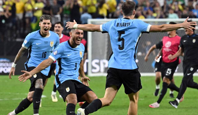 Uruguay consiguió su clasificación a las semifinales tras vencer a Brasil en penales. Foto: AFP