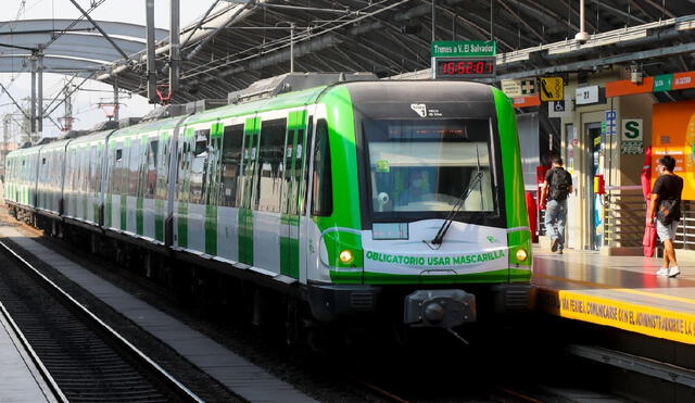 Con más de 553.000 usuarios mensuales, la Línea 1 del Metro de Lima moviliza a más de 15 millones de personas al mes. Foto: Andina Con más de 553.000 usuarios mensuales, la Línea 1 del Metro de Lima moviliza a más de 15 millones de personas al mes. Foto: Andina