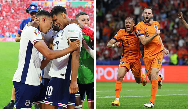 Los Tres Leones buscarán su primera estrella en la Eurocopa y la Naranja Mecánica, su segunda. Foto: composición LR/@England/@OnsOranje/X