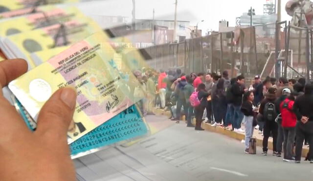 Colas se produjeron en los exteriores del departamento de Transportes del Callao. Conductores de mototaxis ahora no necesitan Foto: composición LR/América TV