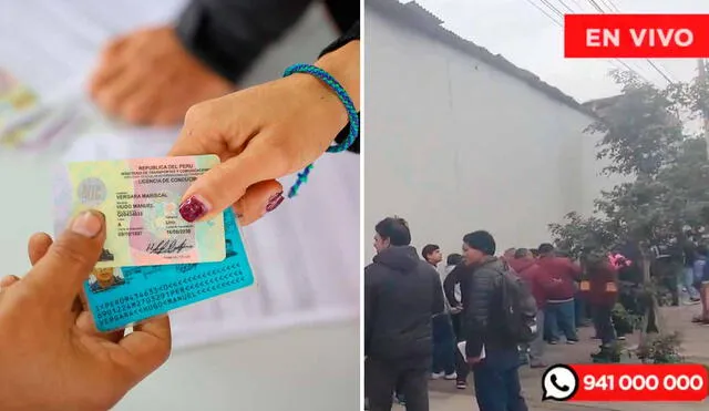 La fila para solicitar la revalidación de licencias de conducir se extendió aproximadamente a lo largo de dos cuadras y media en la calle Eleazar Guzmán. Foto: composición LR/Andina/LR