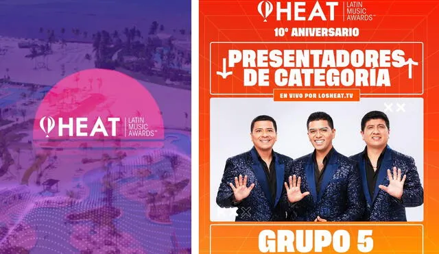 No te pierdas ningún segundo de los Premios Heat 2024. Foto: Composición LR/ Instagram/ Grupo 5/ Premios Heat