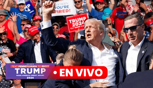 El  mitin de Donald Trump en Pensilvania se vio accidentadamente interrumpido. Foto: composición LR/AFP