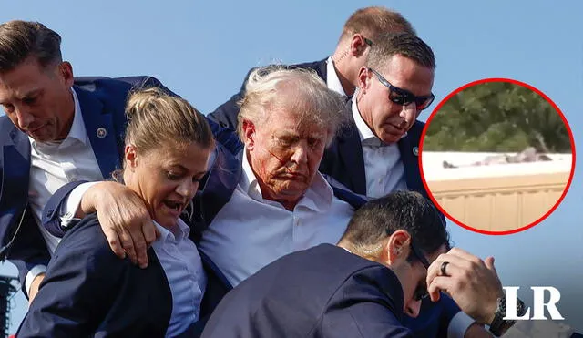 Trump fue herido de bala desde una azotea. Foto: composición LR/ X