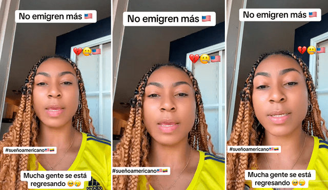 Una usuaria colombiana se volvió viral en TikTok al afirmar que los migrantes no deben venir a Estados Unidos. Foto: composición LR/TikTok