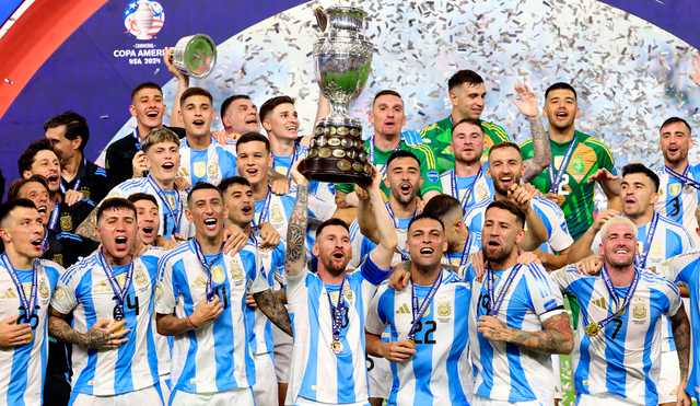 La selección argentina se coronó campeona de la Copa América 2024 tras vencer a Colombia. Foto: AFP