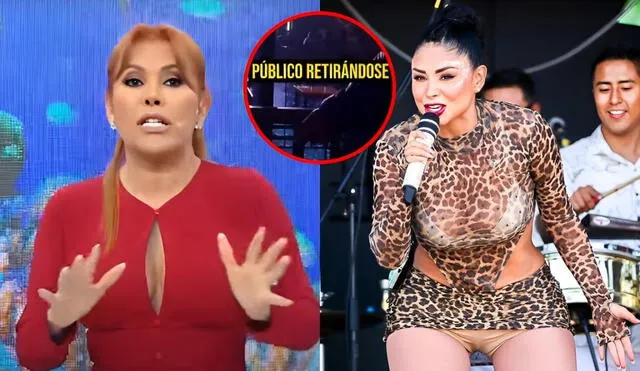 El público se retiró de la discoteca minutos después de que Pamela Franco empiece a cantar. Foto: Composición LR/ Instagram/ PF/ Magaly TV, la firme