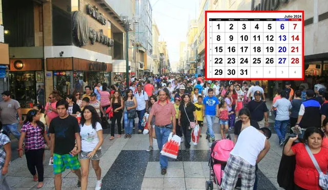 Julio es uno de los meses que más días libres ofrece a los peruanos para celebrar las Fiestas Patrias. Foto: composición LR/Andina/calendarpedia