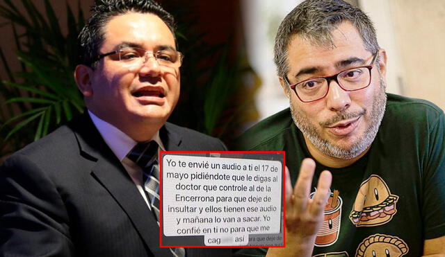 Frente a la denuncia, Juan José Santiváñez cuestionó la veracidad del audio y amenazó con recurrir a la vía judicial. Foto: composiciónLR/Laura Gamero/Rodrigo Talavera/La República