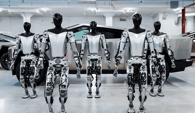 El plan de Tesla es tener robots humanoides en baja producción para uso interno a partir del próximo año. Foto: Tesla.