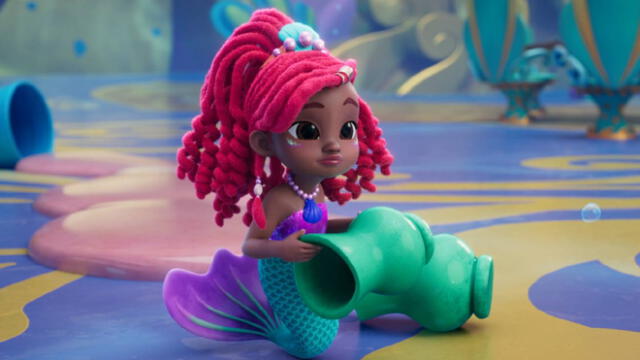 'Disney Jr. Ariel'. Presenta aventuras submarinas, en un reino de fantasía, con música original y personajes  singulares. Foto: Disney+