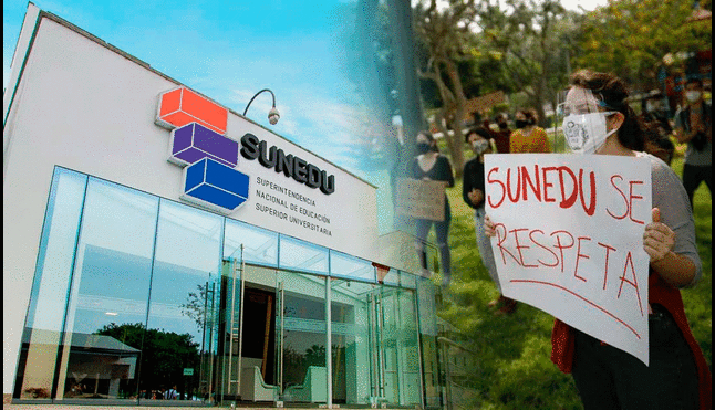 Sindicato de trabajadores se han concentrado en la Minedu y en la sede principal de la Sunedu. Foto: composición LR/Sunedu/Andina.