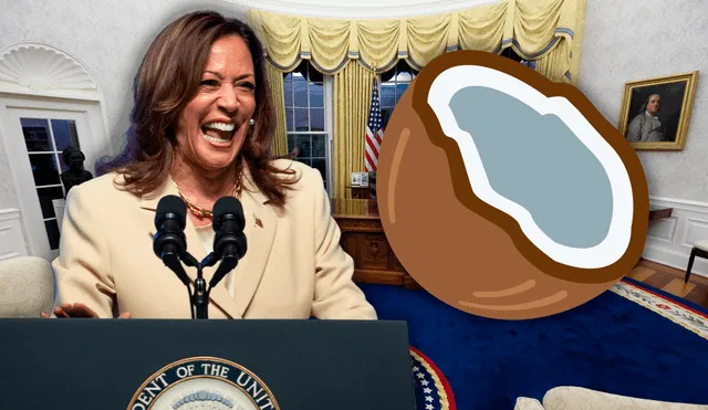 La vicepresidenta de Estados Unidos ha sido relacionada con el emoji de coco y se convirtió en viral en las redes sociales. Foto: composición LR/El Periódico/AFP