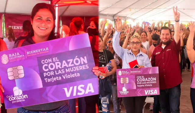 La Tarjeta violeta de Bienestar se entrega en los estados de Guanajuato, Baja California y Guerrero. Foto: Composición LR/ Periódico Realidades/Conectando Bienestar