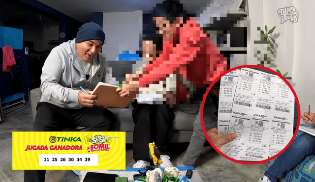 En compañía de sus dos hijos y su esposa, el youtuber disfrutó de un momento agradable jugando La Tinka. Foto: composición LR/Dilo nomás/YouTube