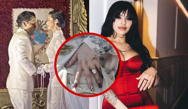 Controversia con el anillo de bodas de Ángela Aguilar vs. la pensión de Cazzu. Foto: Instagram/ composición LR