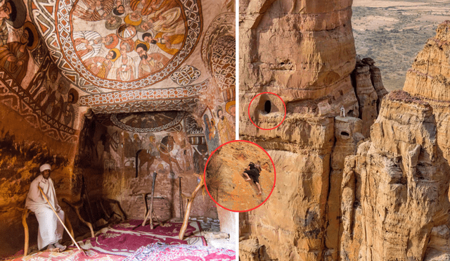 La iglesia de Abuna Yemata Guh en la región montañosa de Tigray, al norte de Etiopía. Foto: composición LR/ Documentalium/ Momentos en nuestra historia – Quora/ Historía y Arqueología