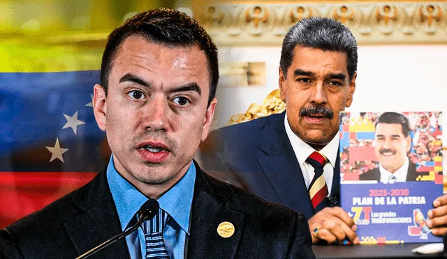 Daniel Noboa, lanzó fuertes críticas contra el régimen de Nicolás Maduro. Foto: Composición LR/AFP.