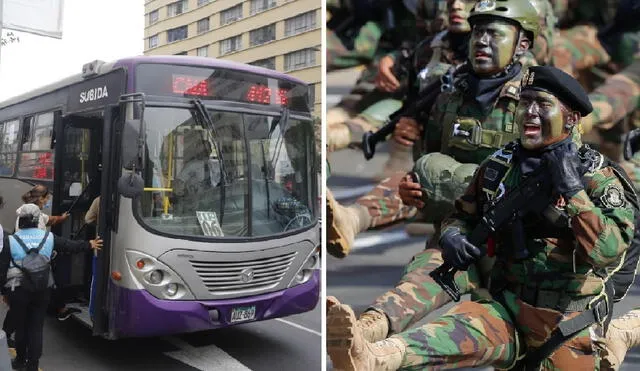 La Policía Nacional garantizará la seguridad y circulación del corredor Morado durante el desfile cívico militar. Foto: composición LR/Carlos Contreras