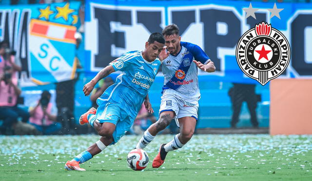 Joao Grimaldo tendrá su primera experiencia en Europa con el Partizán de Serbia. Foto: composición LR/Sporting Cristal/X