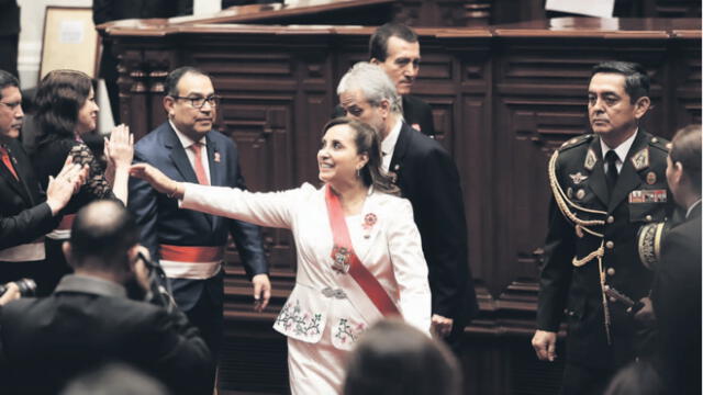 Impopular. Mandataria llega a este 28 de Julio con un dígito de aprobación. En la víspera al mensaje a la nación se registraron protestas contra el régimen de Boluarte y el Congreso. Foto: La República