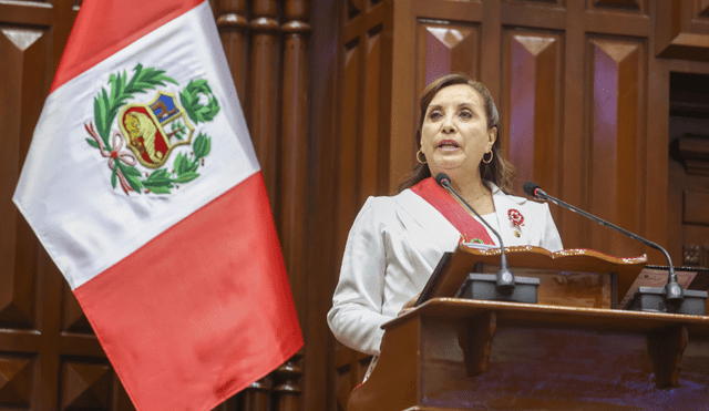 Dina Boluarte brindó su primer mensaje a la nación el 28 de julio de 2023. Foto: difusión.