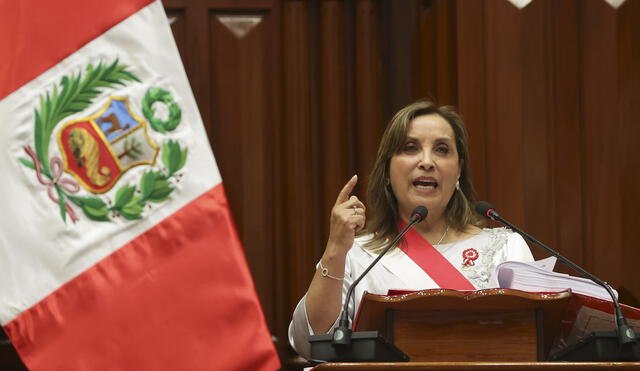 Boluarte Zegarra brindó su segundo mensaje presidencial de aproximadamente 5 horas. Foto: Presidencia Perú.