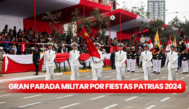 China fue una de las delegaciones extranjeras en desfilar por primera vez en la historia del Perú. Foto: Presidencia Perú