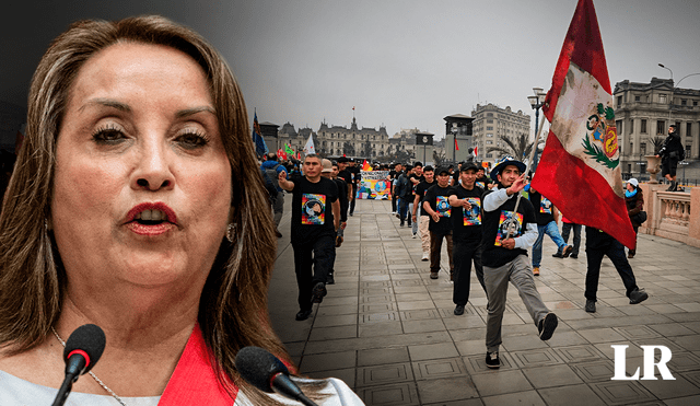 Deudos de las protestas contra Dina Boluarte marcharon por el Centro de Lima. Foto: composición LR/Jazmin Ceras/Mirian Torres.