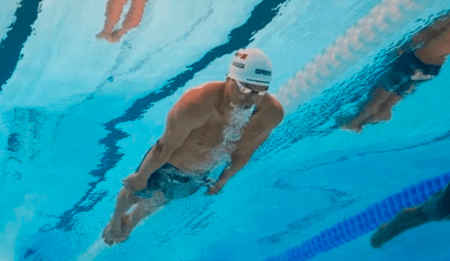 Miguel de Lara terminó último de su heat eliminatorio en Natación y está eliminado. Foto: AP