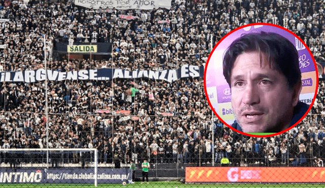 Los aficionads de Alianza Lima arremetieron contra el directivo con un cartel. Foto: composición LR/Comando Svr/Movistar Deportes