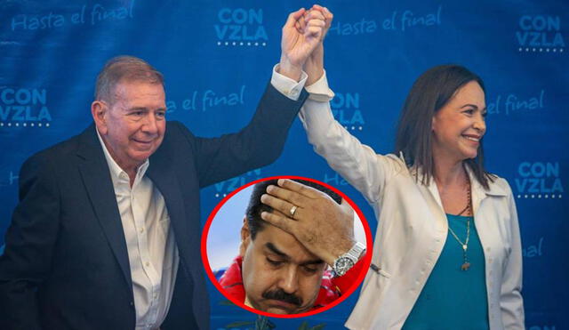 María Corina Machado indicó que tiene como probar el fraude de Nicolás Maduro. Foto: composiciónLR/El Nuevo País/El Impulso