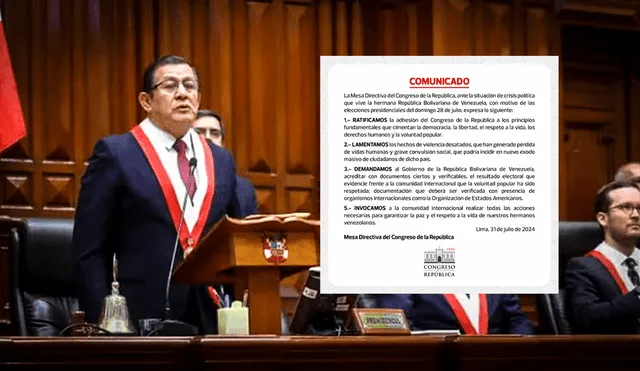 MD del Congreso se pronuncia sobre las elecciones de Venezuela. Foto: composición LR