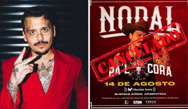 Christian Nodal cancela concierto en Argentina