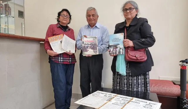 Amira Quispe junto a Vicente Saico y Rina Saico, piden justicia para la masacre de Callqui