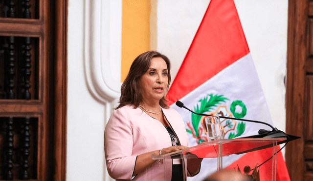 Dina Boluarte durante la ceremonia por los 203 años de creación de la Cancillería. Foto: Presidencia Perú