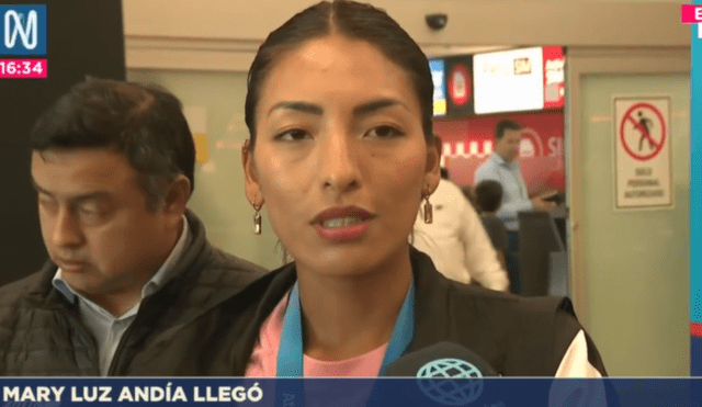 Mary Luz Andía llegó a Lima luego de su participación en los Juegos Olímpicos de París 2024. Foto: captura de pantalla de Canal N