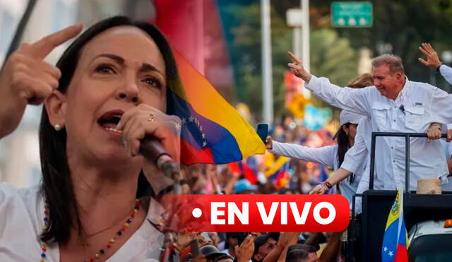 María Corina Machado advierte fraude electoral tras resultados del CNE. Foto: composición LR/EFE.